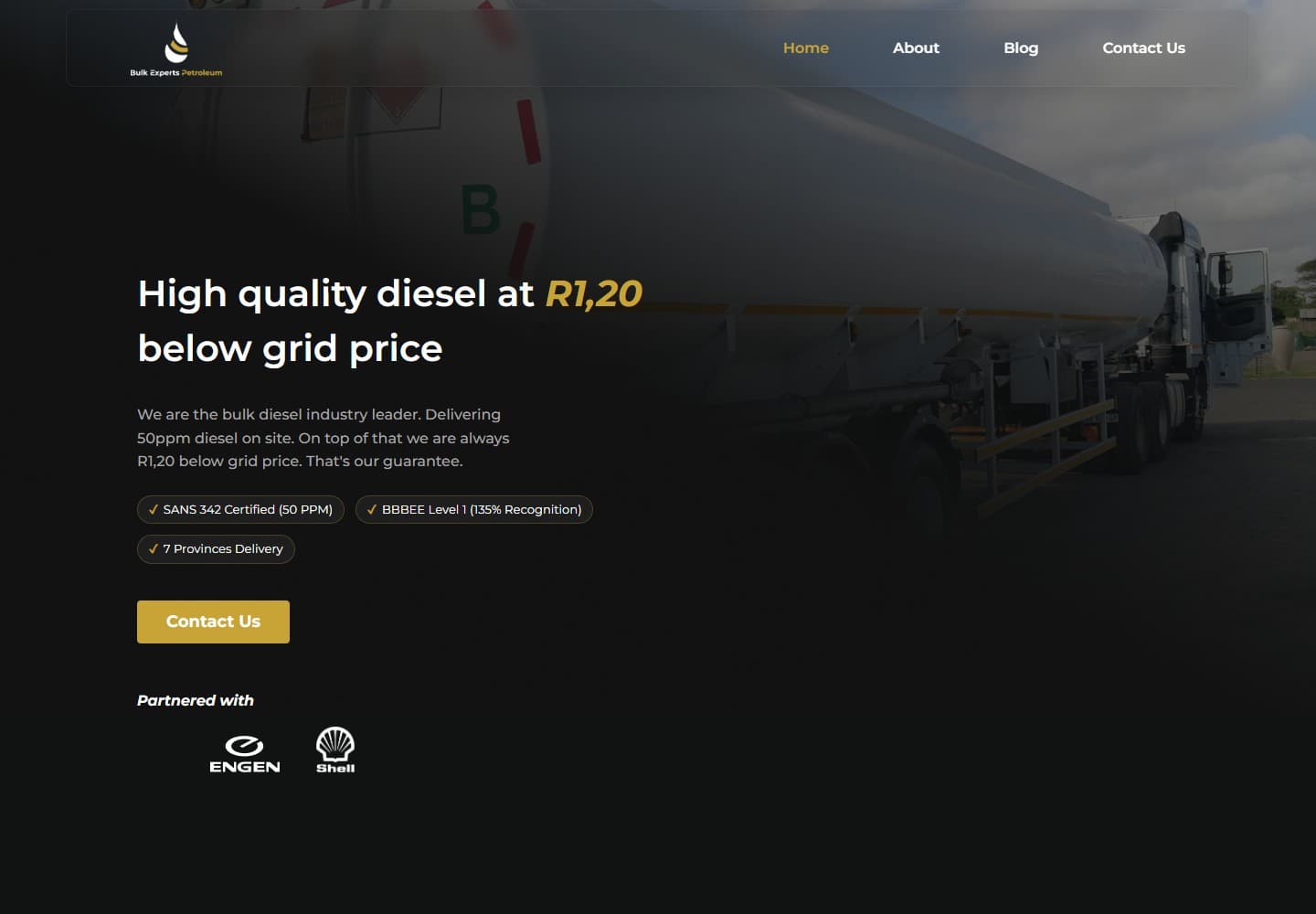 Bulk Experts Petroleum website, designed and developed by Clicalyst